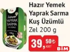 ZEL HAZIR YEMEK YAPRAK SARMA KUŞ ÜZÜMLÜ  200 G